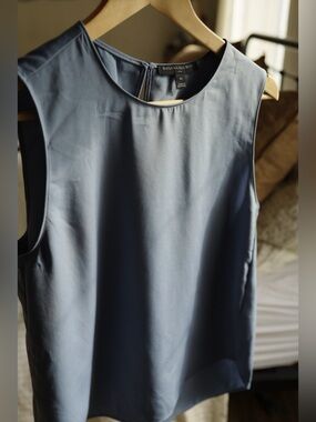 Dusty Blue Sleeveless Shell Top